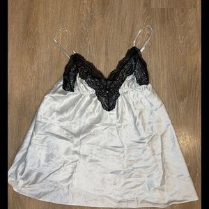 Victoria's Secret vintage Y2K White Top with Black lace
